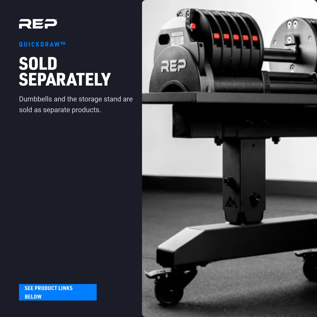 REP Fitness QuickDraw Adjustable Dumbbells - Steel Construction, 30-60 lb Range, Home Gym Set