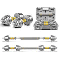 PHOEROS Adjustable Dumbbell Set 44/66/88 LBS - 3-in-1 Barbell & Dumbbells, Steel Weights for Home Gym