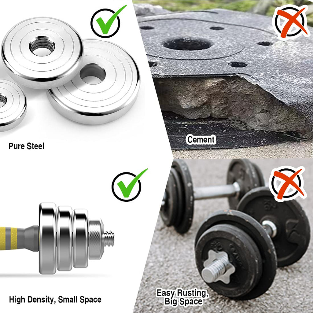 PHOEROS Adjustable Dumbbell Set 44/66/88 LBS - 3-in-1 Barbell & Dumbbells, Steel Weights for Home Gym