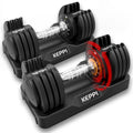 Keppi Adjustable Dumbbells Set of 2, 5-25 lbs Quick Adjust Weights for Home Gym Workout