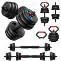 FITPLAM 90lbs Adjustable Dumbbell Set – 5-in-1 Home Workout System, Dual-Lock Design, Barbell & Kettlebell Modes