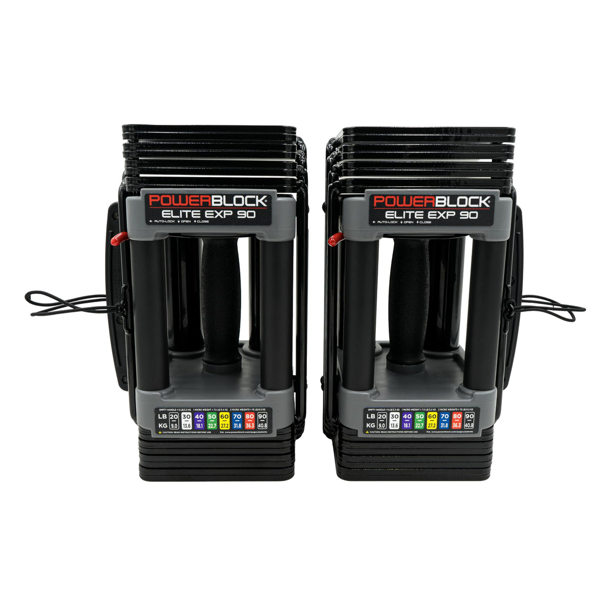 PowerBlock Elite EXP Adjustable Dumbbells 5-50 lbs - Compact Weight Set, Expandable to 90 lbs, Sold in Pairs