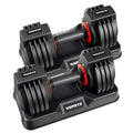 HYPATA 25 lbs Pair Adjustable Dumbbell Set with Tray - 5-in-1 Fast Weight Adjustment for Home Gym