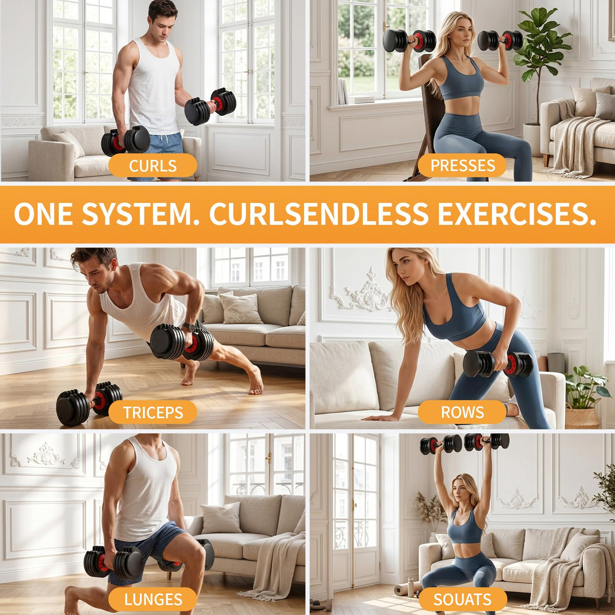 Adjustable Dumbbell Set 100LBS Total (2x50lbs) - 5-in-1 Quick Dial Weight Set with Storage Box & Anti-Slip Grip