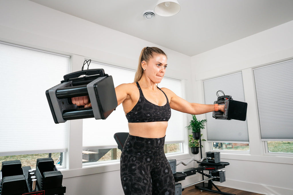PowerBlock Elite EXP Adjustable Dumbbells 5-50 lbs - Compact Weight Set, Expandable to 90 lbs, Sold in Pairs