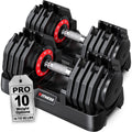 Rendpas Adjustable Dumbbells 55lbs Pair – 10-in-1 Home Gym Weight Set with Knurled Steel Handle