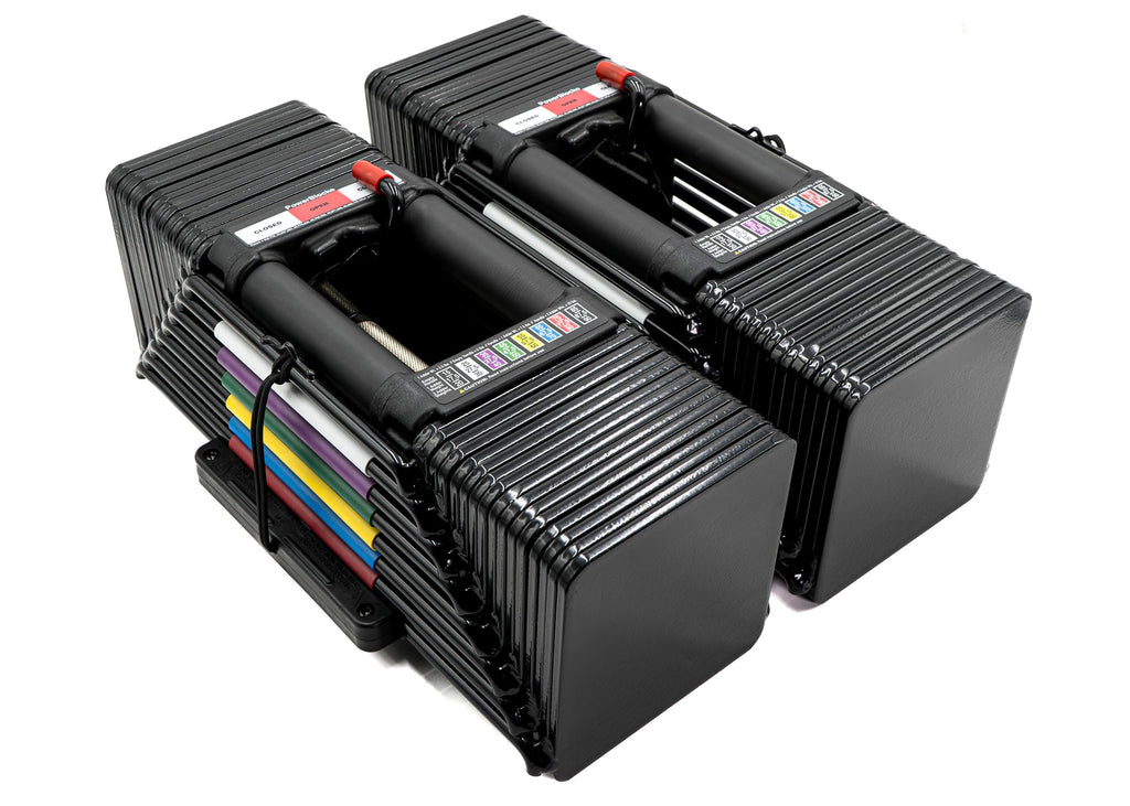 PowerBlock Elite USA 90 Adjustable Dumbbells 5-90 lb Pair – Compact Weight Set with Magnetic Pin