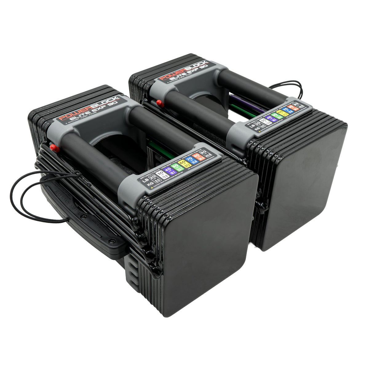 PowerBlock Elite EXP Adjustable Dumbbells 5-50 lbs - Compact Weight Set, Expandable to 90 lbs, Sold in Pairs
